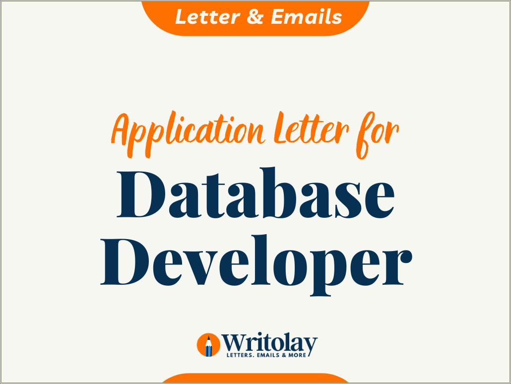 Resume And Cover Letter Samples For Database Developer