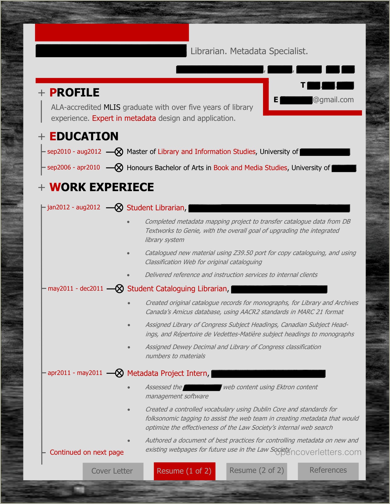 Resume And Cover Letter Silvver Springs Library