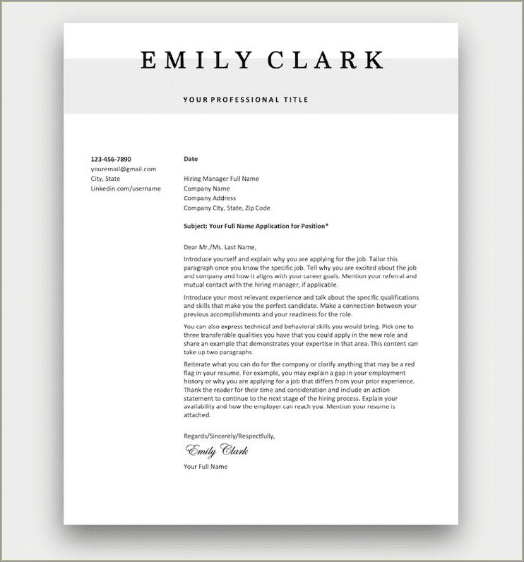 Resume And Cover Letter Template Free Cool