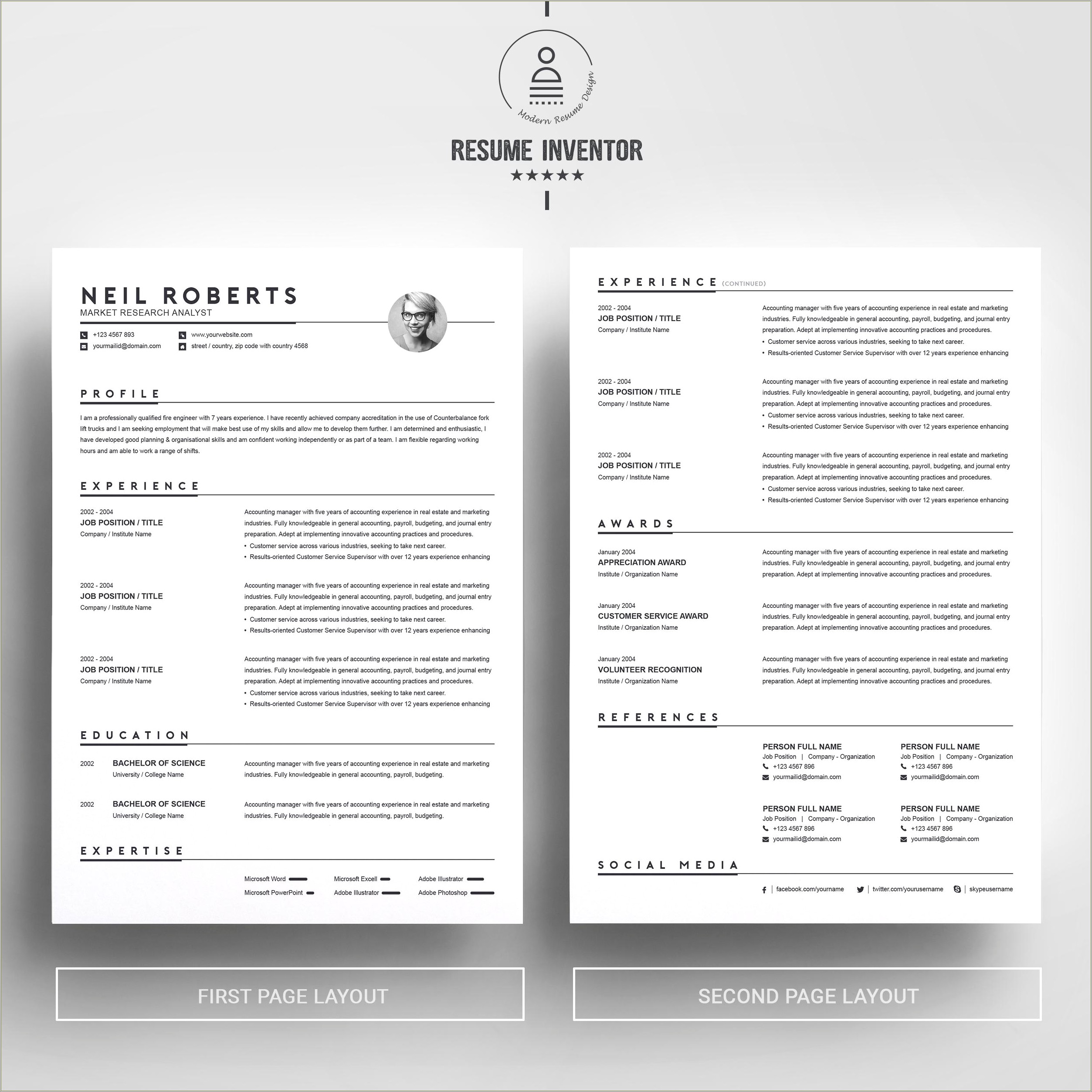 Resume And Cover Letter Template Kyrie