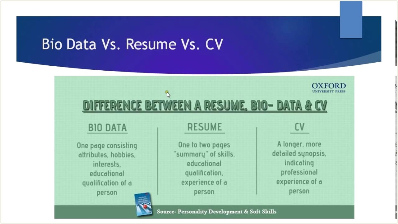 Resume And Cv Difference Cover Letter