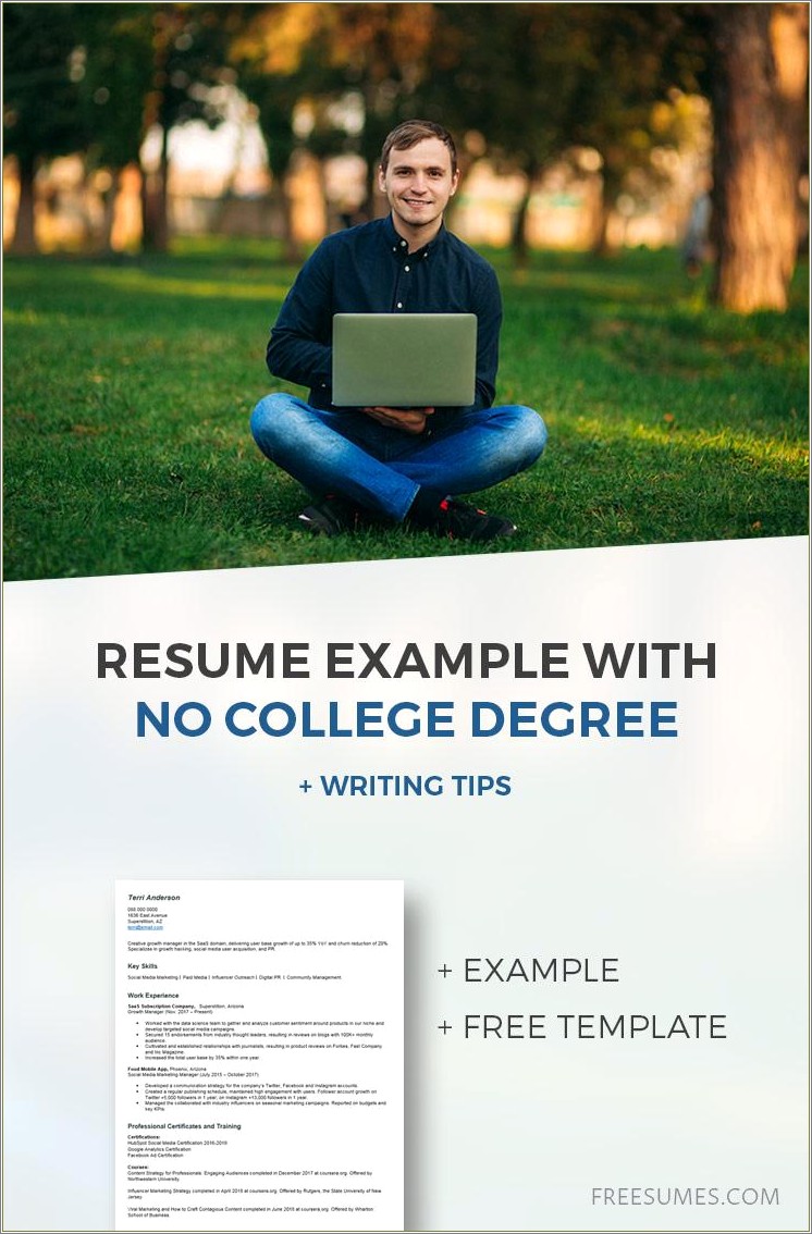 Resume Associate Degree No Work Experience