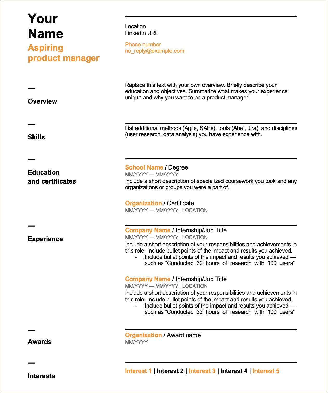 Resume Bullet Points In Word Format
