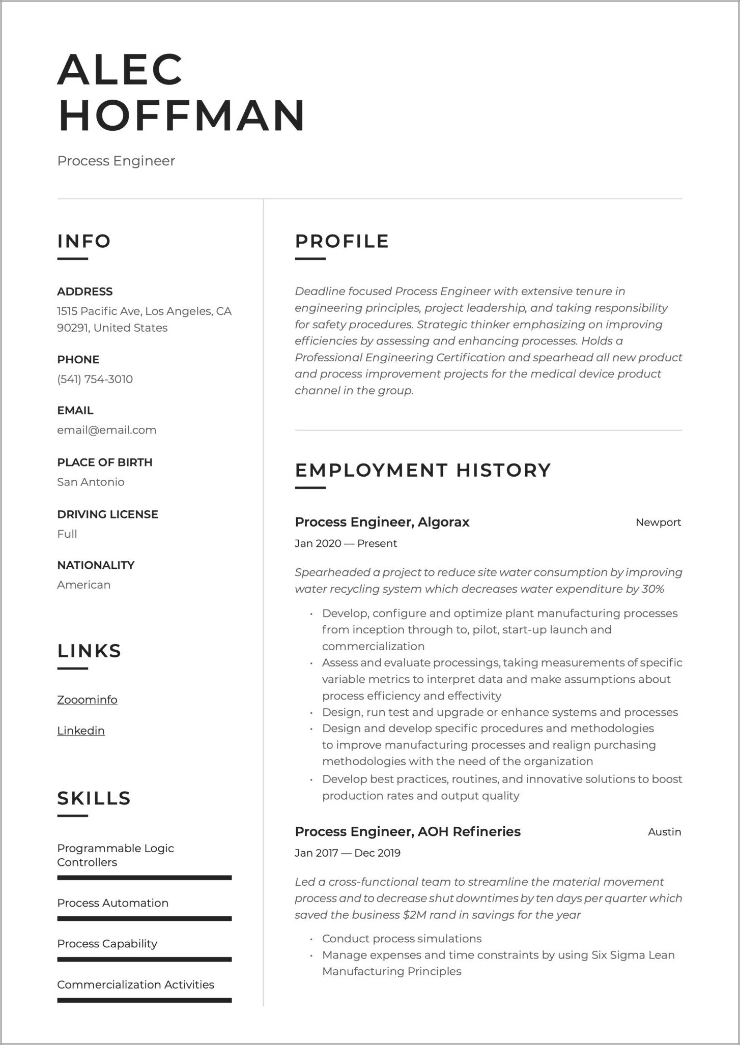 Resume Buzz Words For Engineer