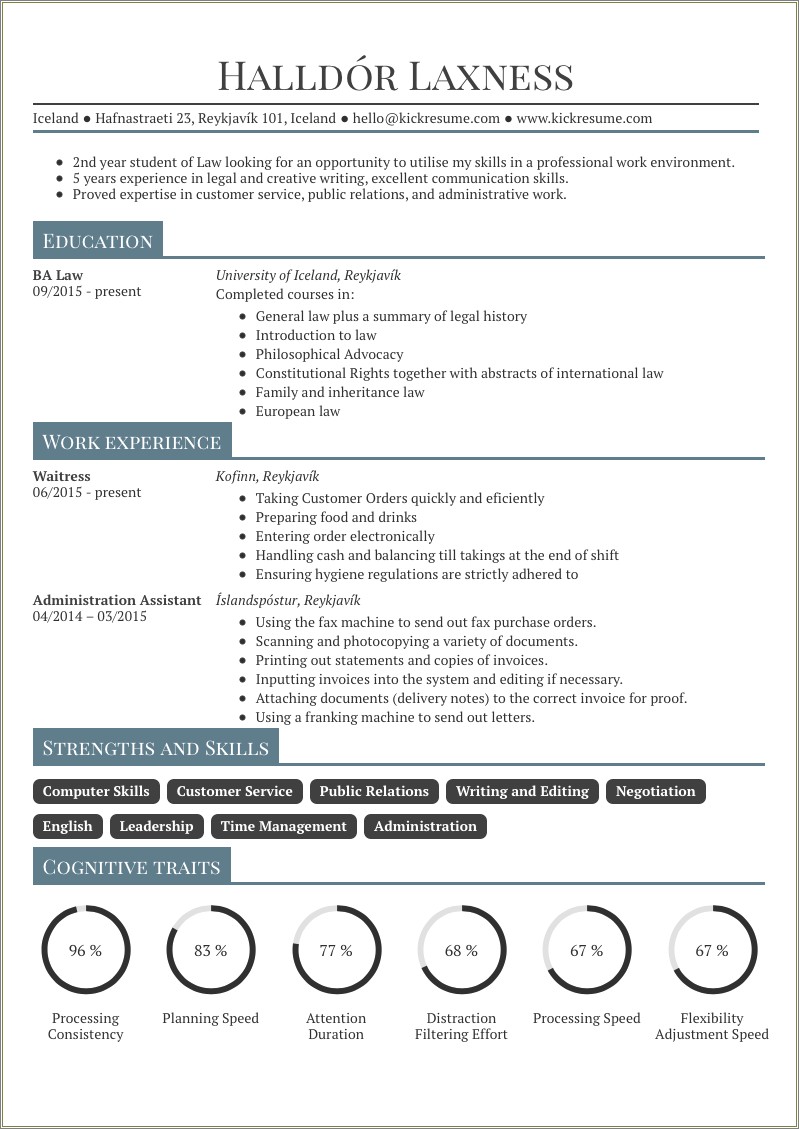 Resume Career Summary Examples For Students
