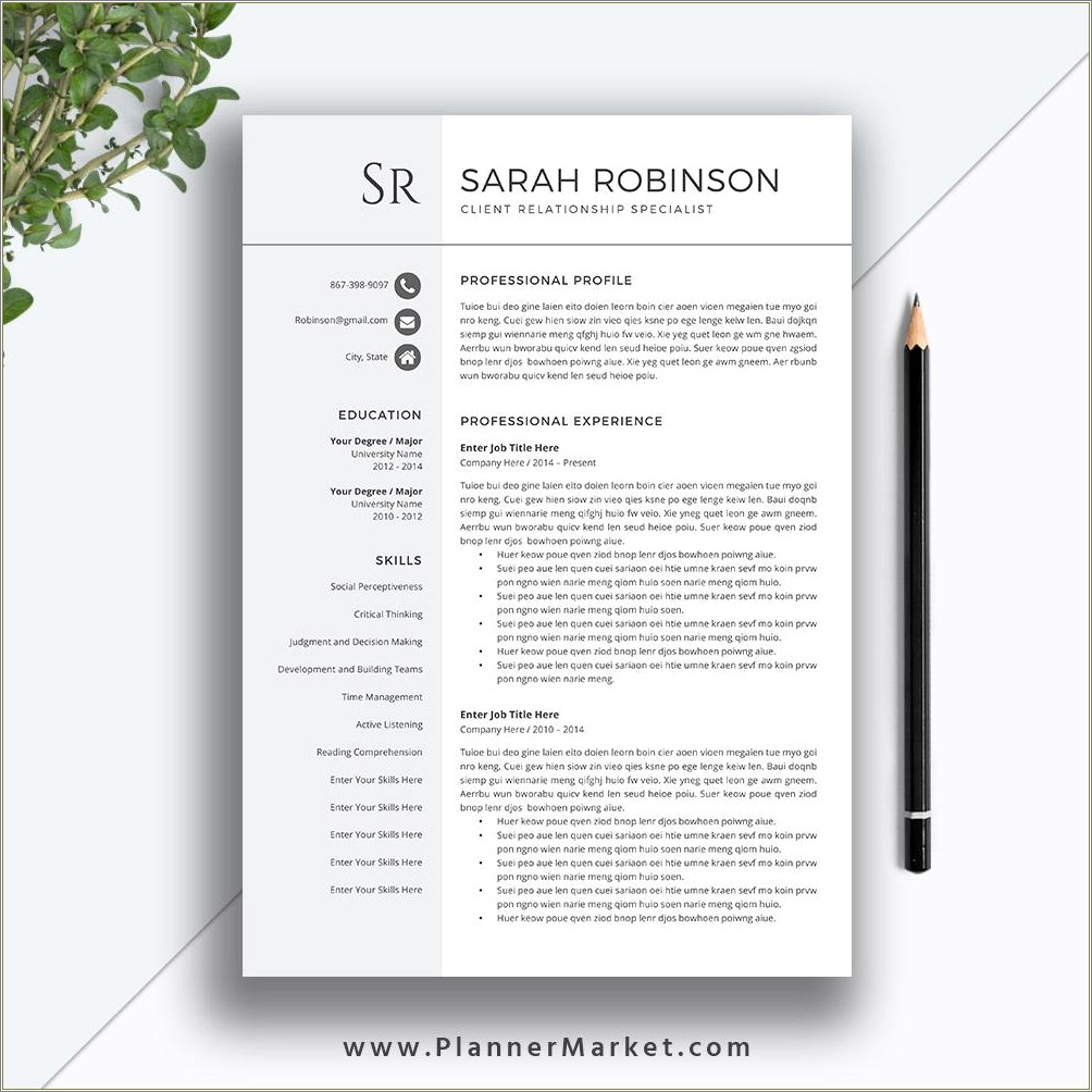 Resume Cover Letter As A Planner