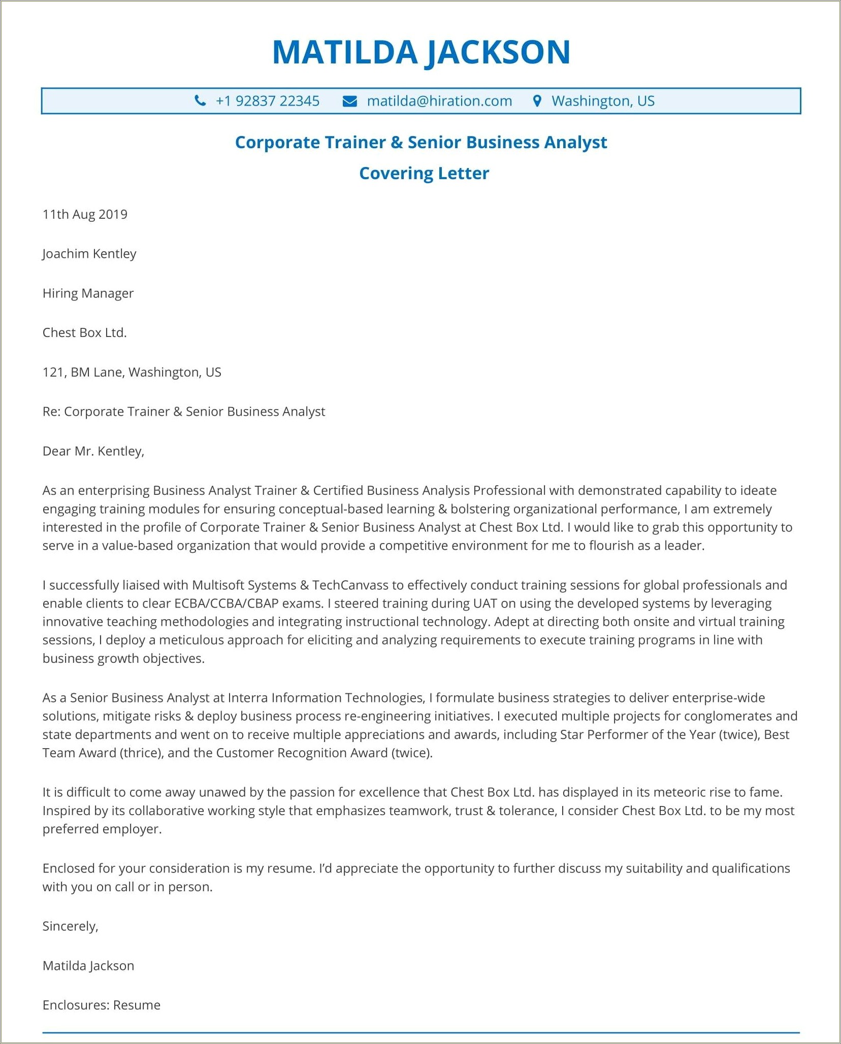 Resume Cover Letter Examples Financial Analyst