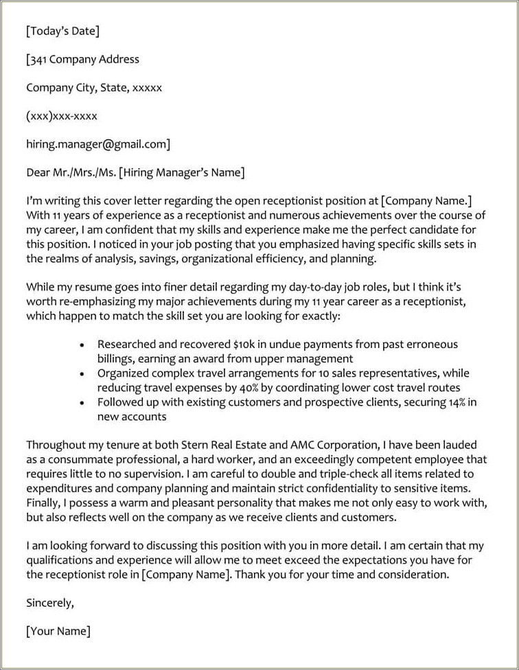 Resume Cover Letter For Travel Agent