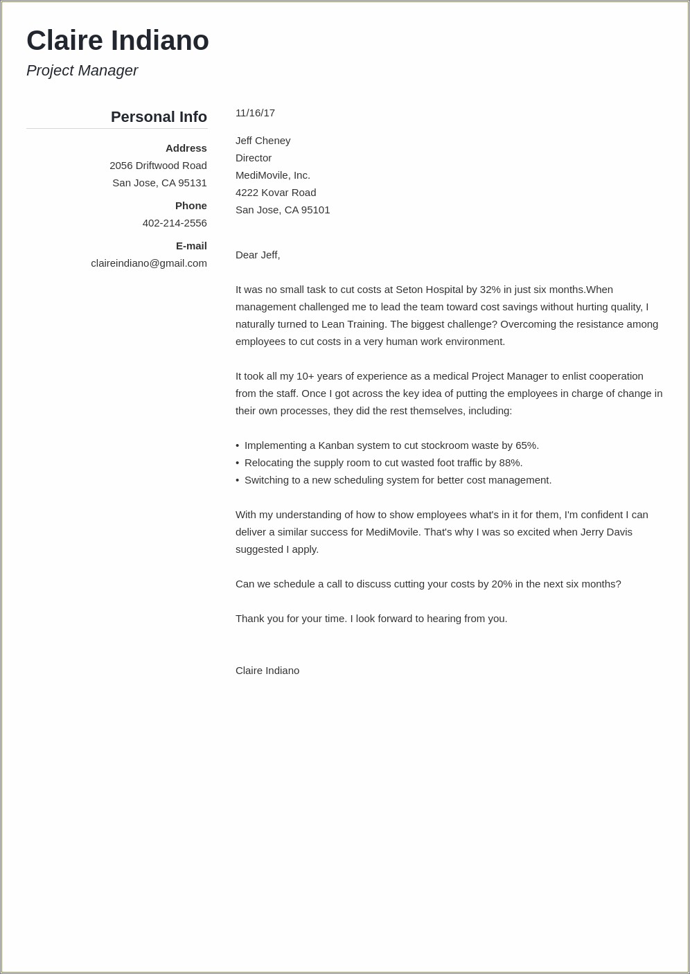 Resume Cover Letter Opening Sentence Examples