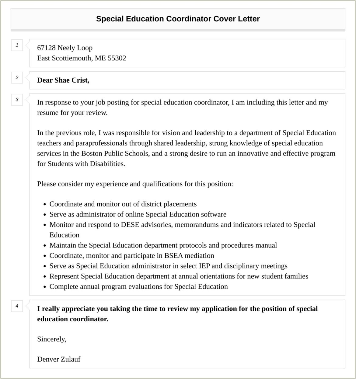 Resume Cover Letter Special Education Teacher