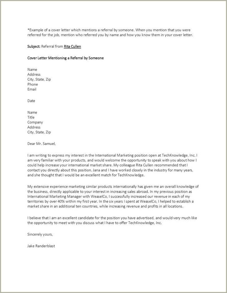 Resume Cover Letter Template For Google Docs