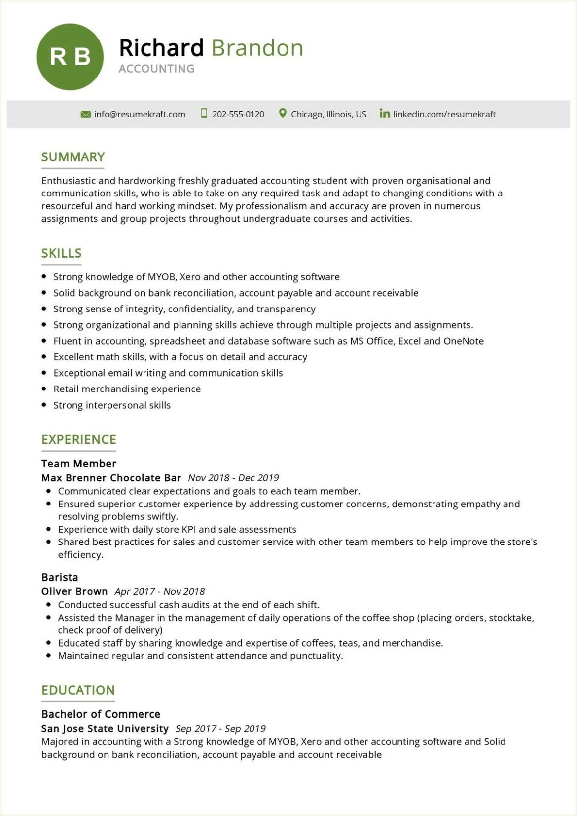 Resume Customer Service Skills Summary Shift Supervisor Barista