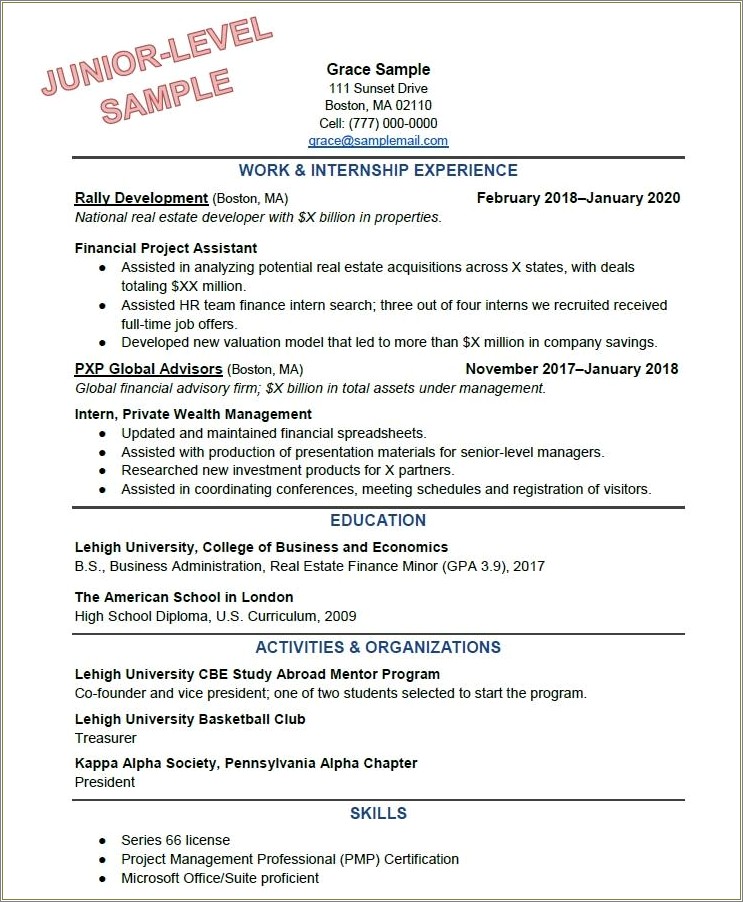 Resume Description For Chief Of Staff