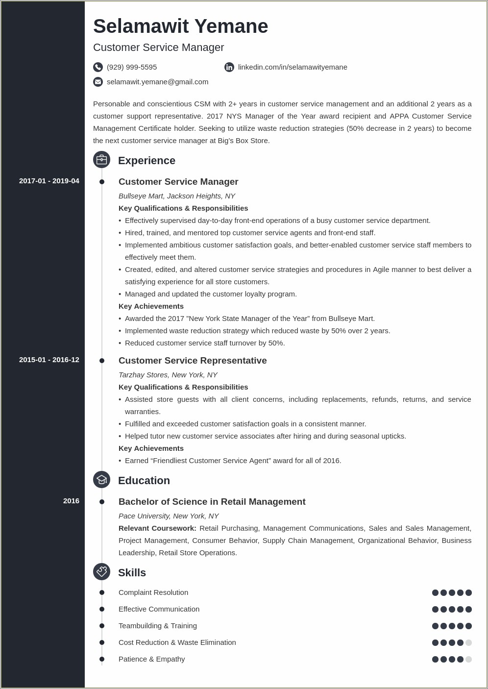 Resume Description For Director Of Client Experience