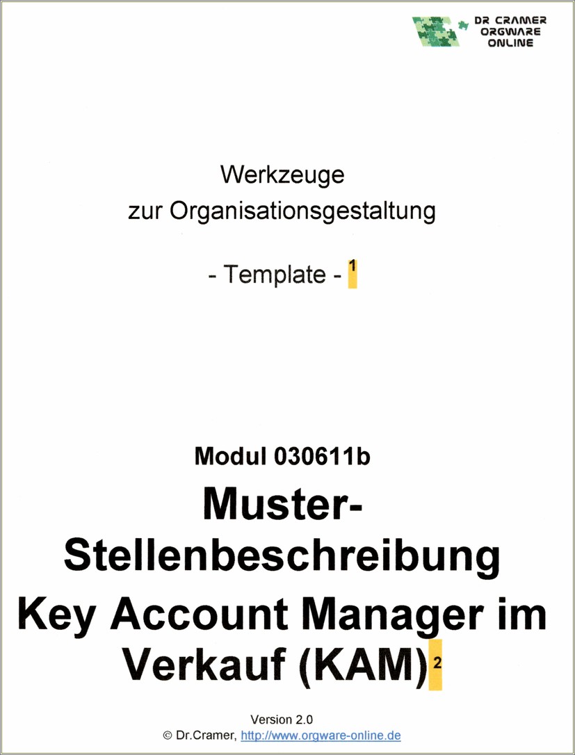 Resume Description For Key Account Coordinator