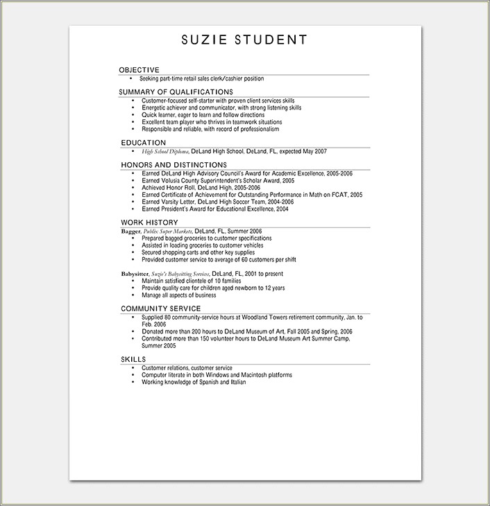 Resume Details To Include In High Schoole Education