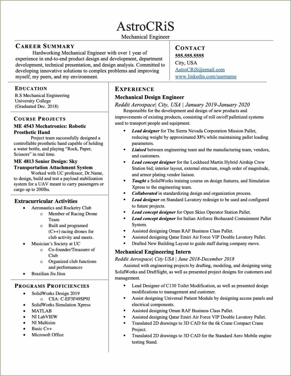 Resume Engineer 1 Year Experience