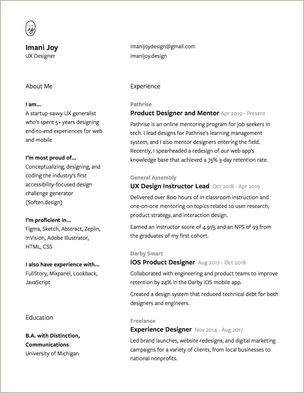 Resume Example For Web Designer Freelance