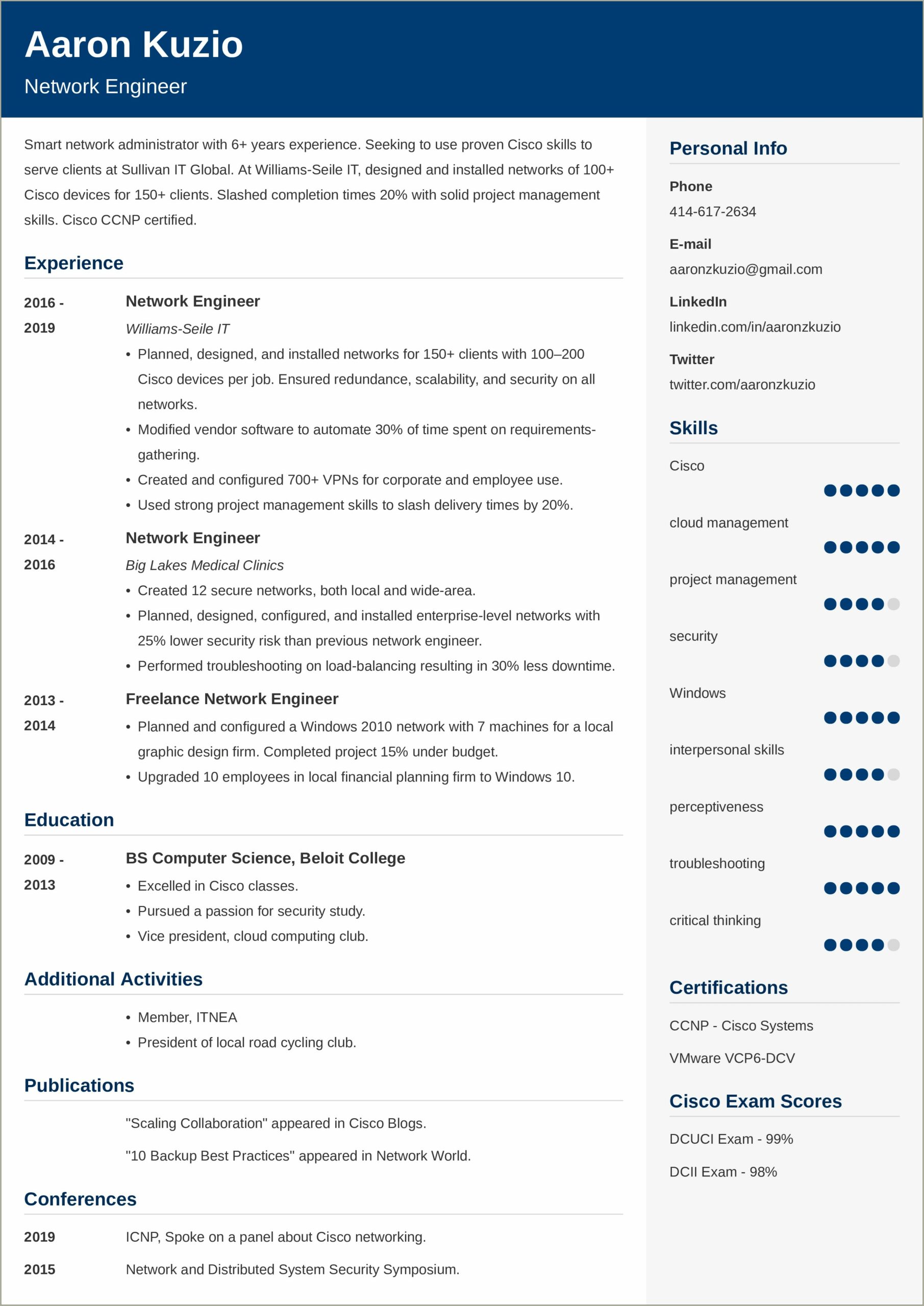 Resume Example With Key Skills Section