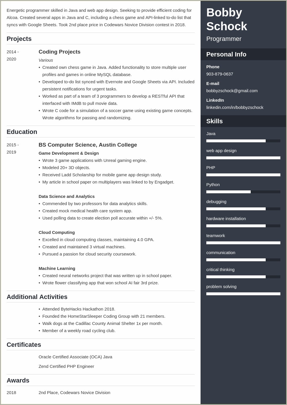 Resume Example With Little Work Experience