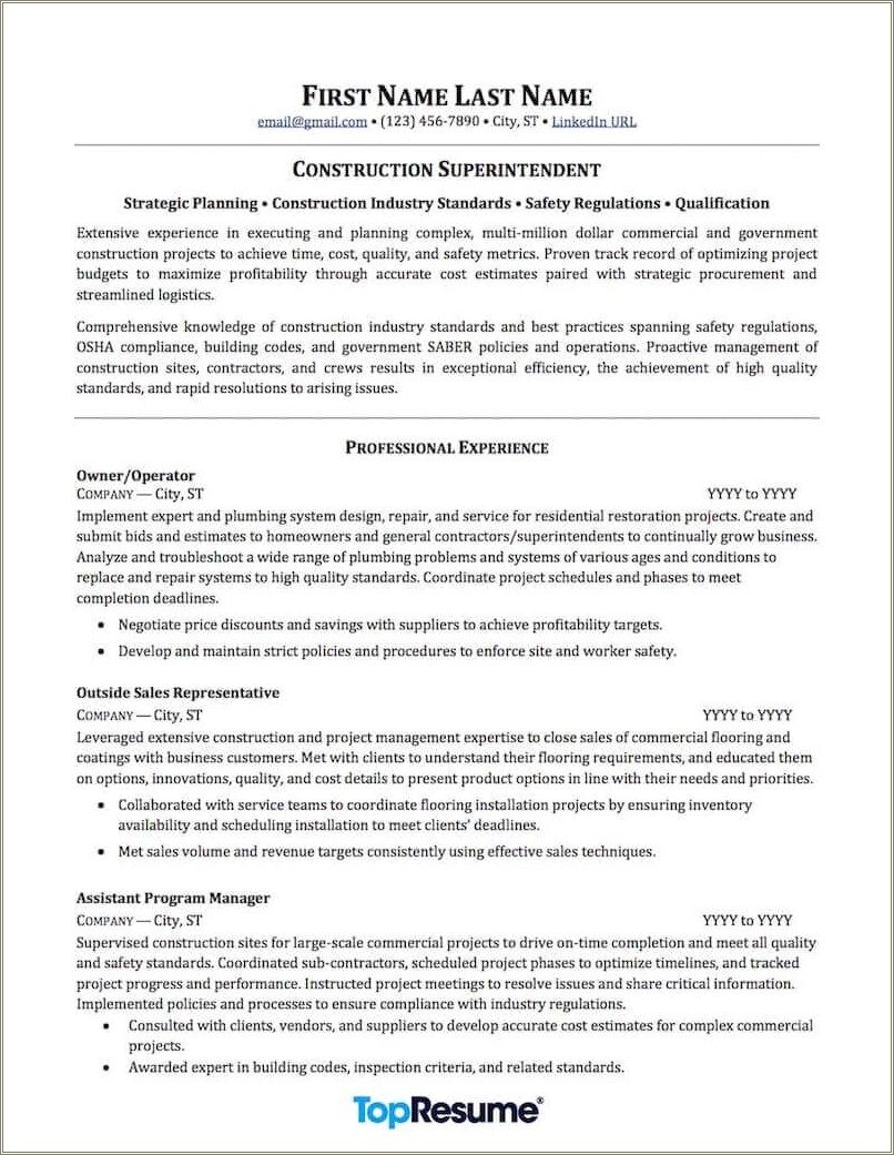 Resume Example Women Owned Business Construction