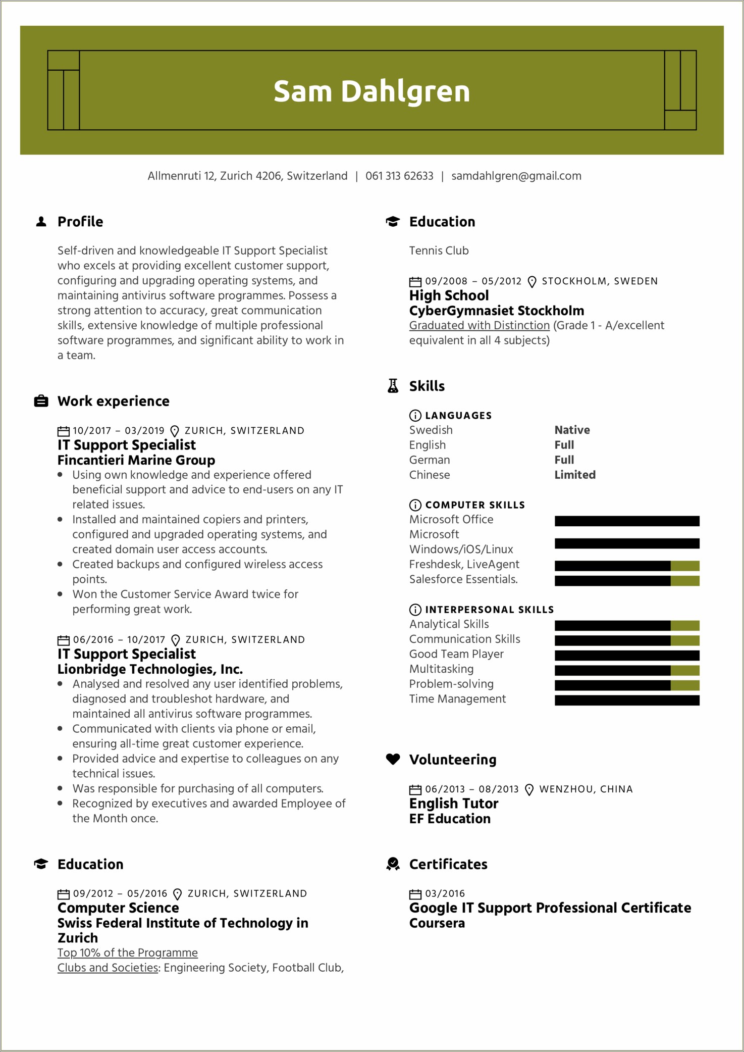 Resume Example Worked With End Users