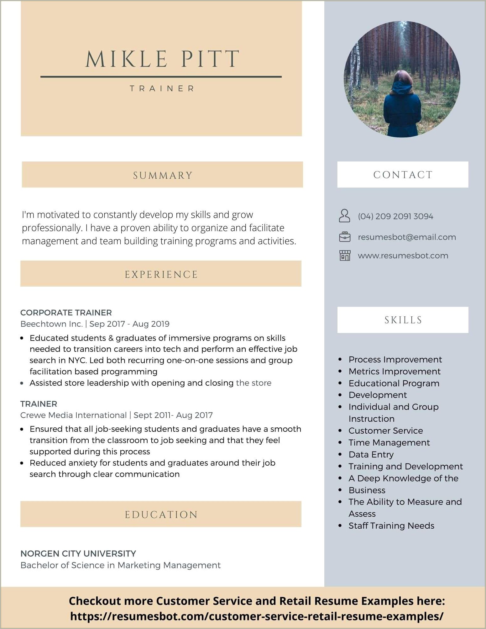 Resume Examples 2017 For Customer Service