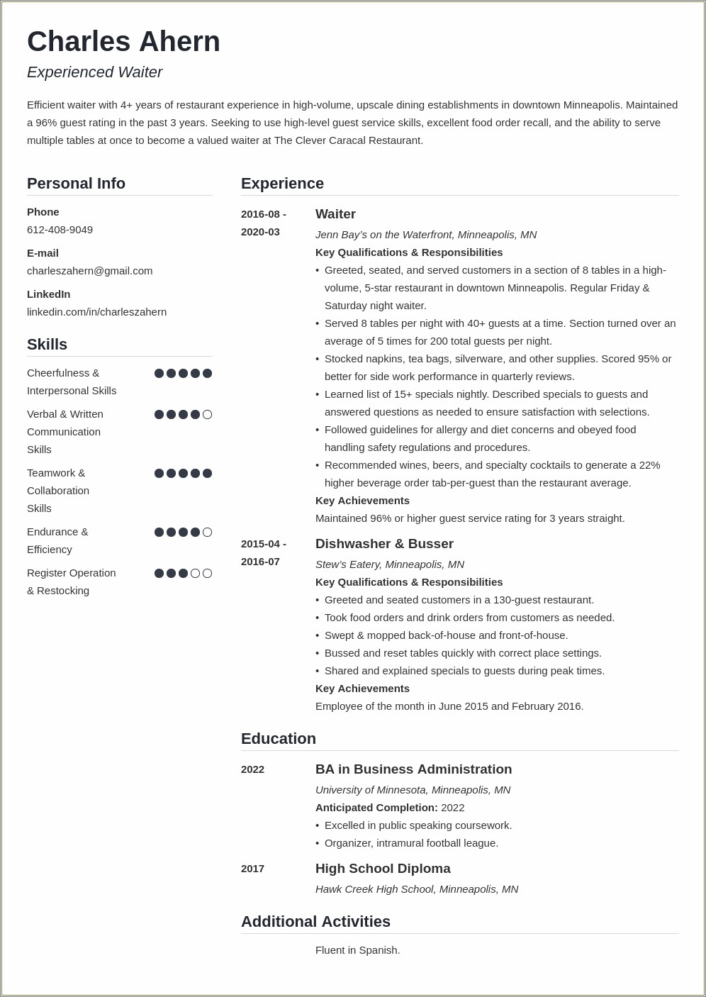 Resume Examples Assistant Amanager Mexican Restaurant