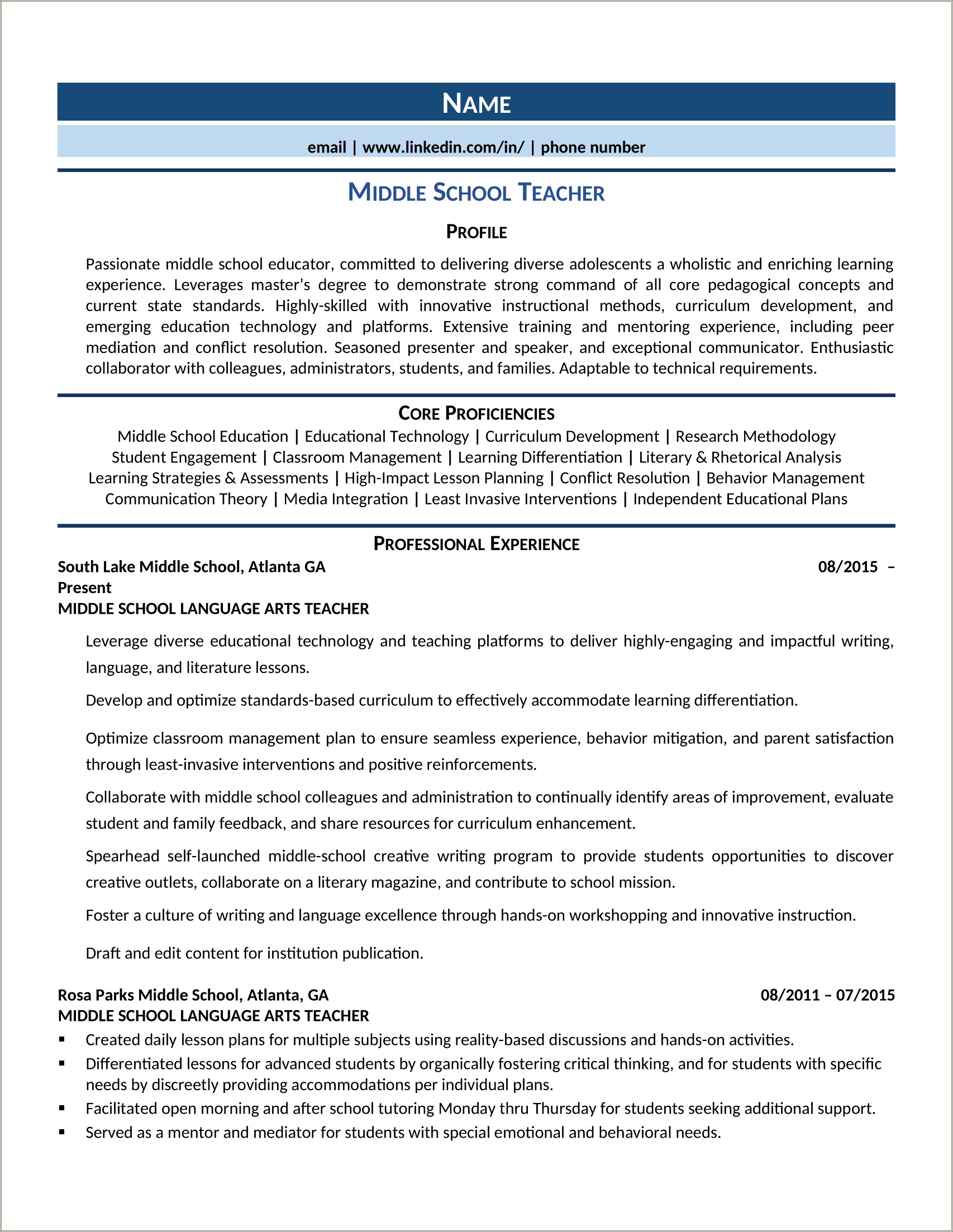 Resume Examples Contributing To A Positive Work Environment