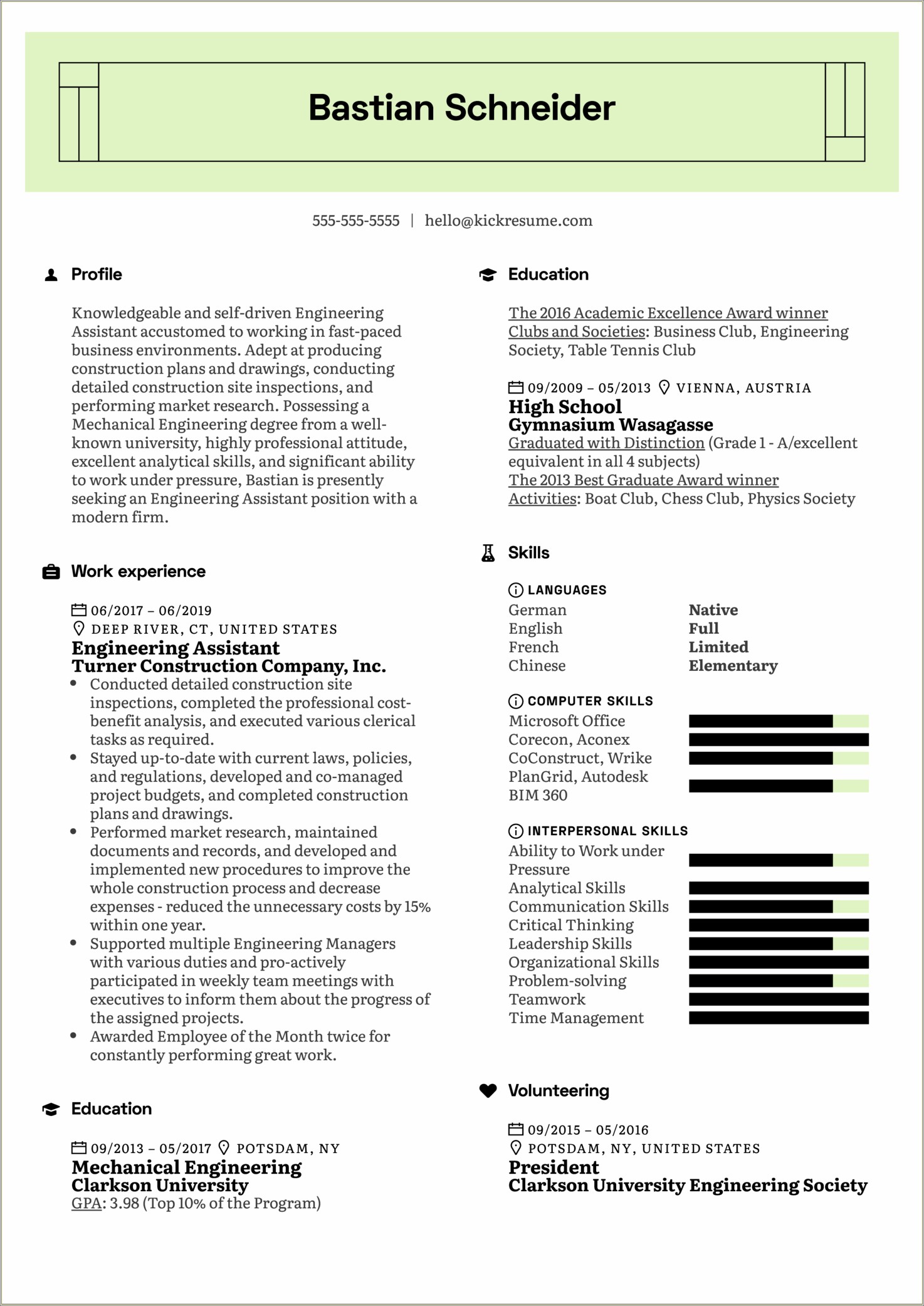 Resume Examples Engineer One Company Multiple Projects