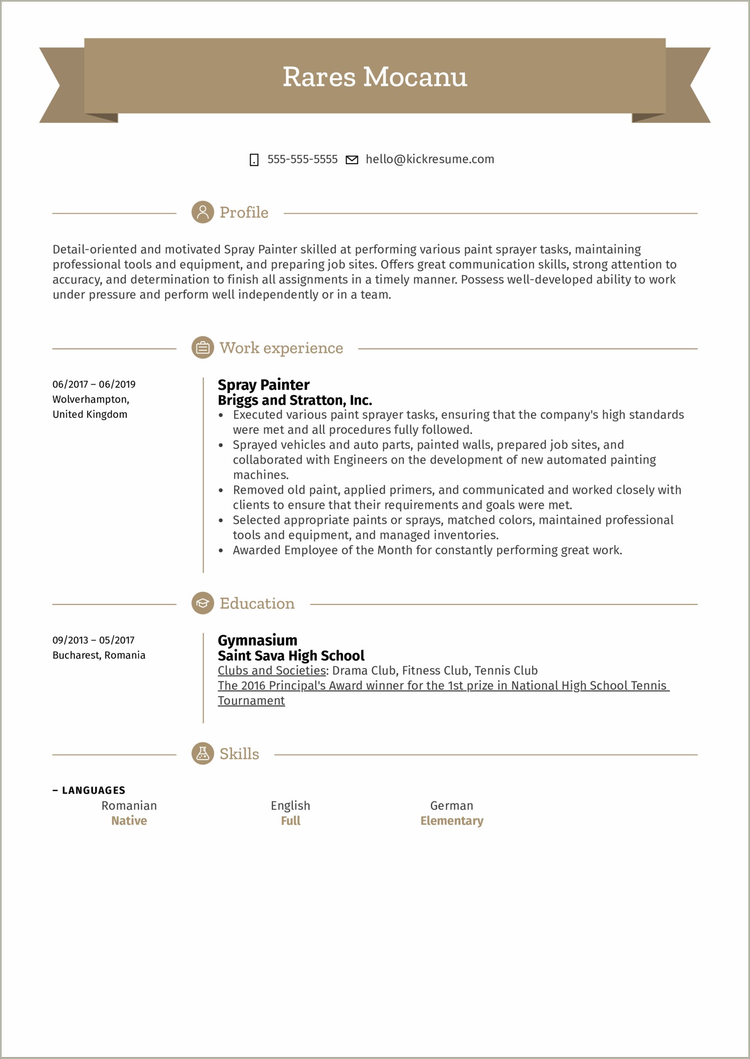 Resume Examples For Automotive Collision Repair And Painter
