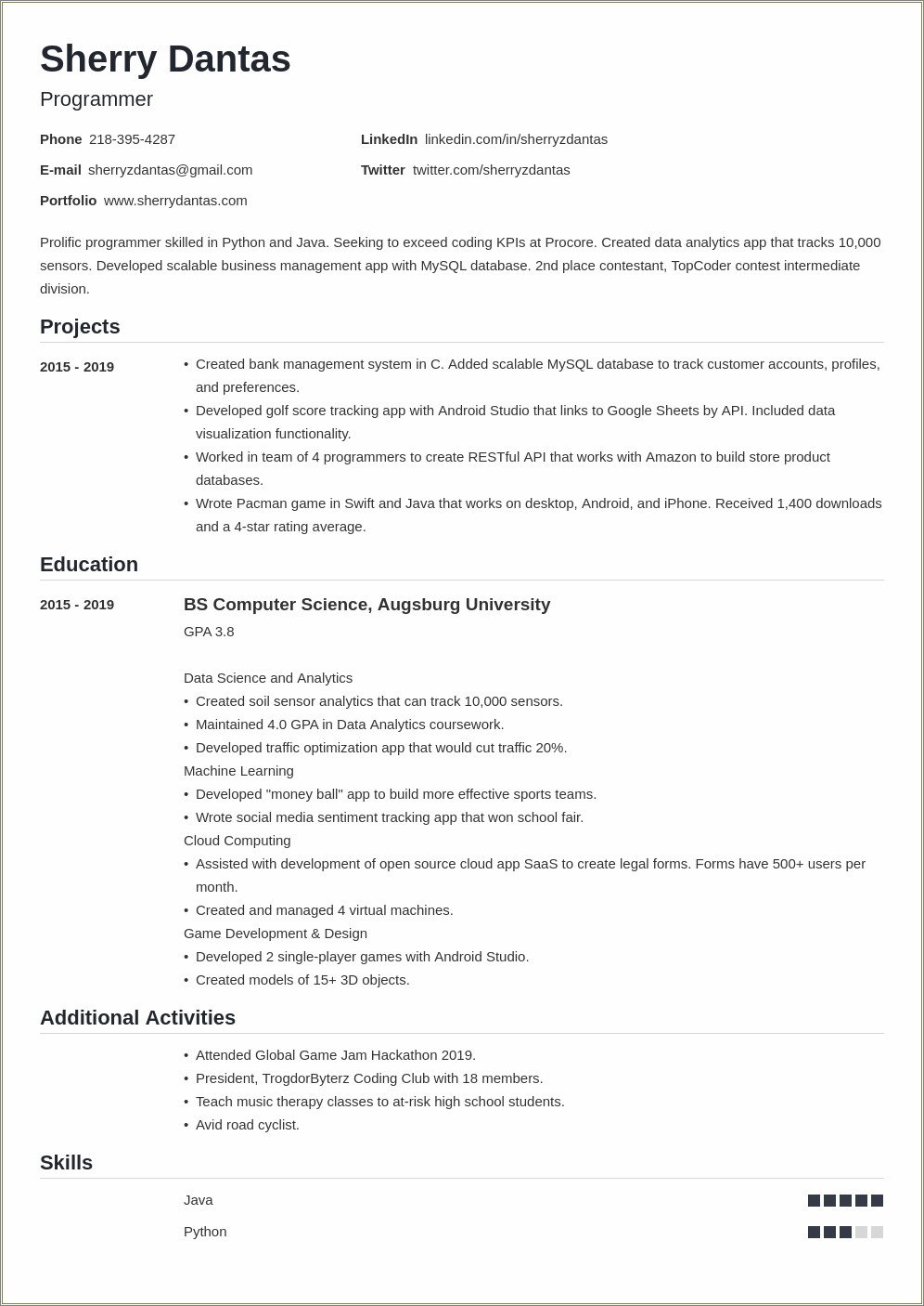 Resume Examples For College Graduate With No Experience