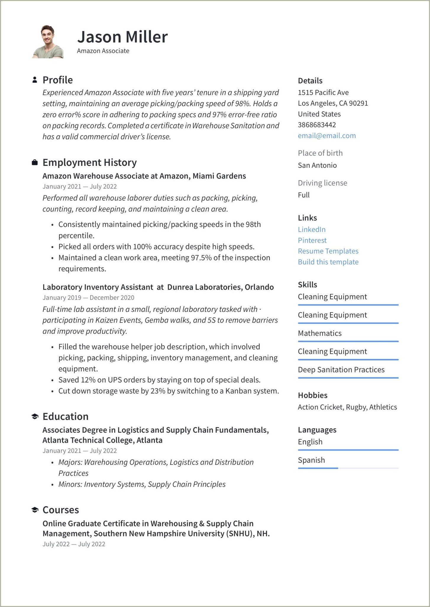 Resume Examples For College Students Pdf