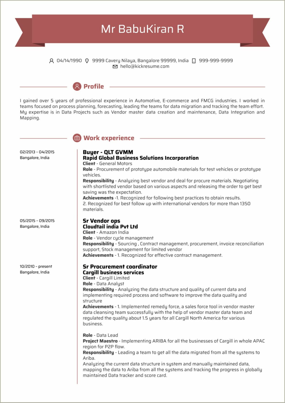 Resume Examples For Database Developer Analyst