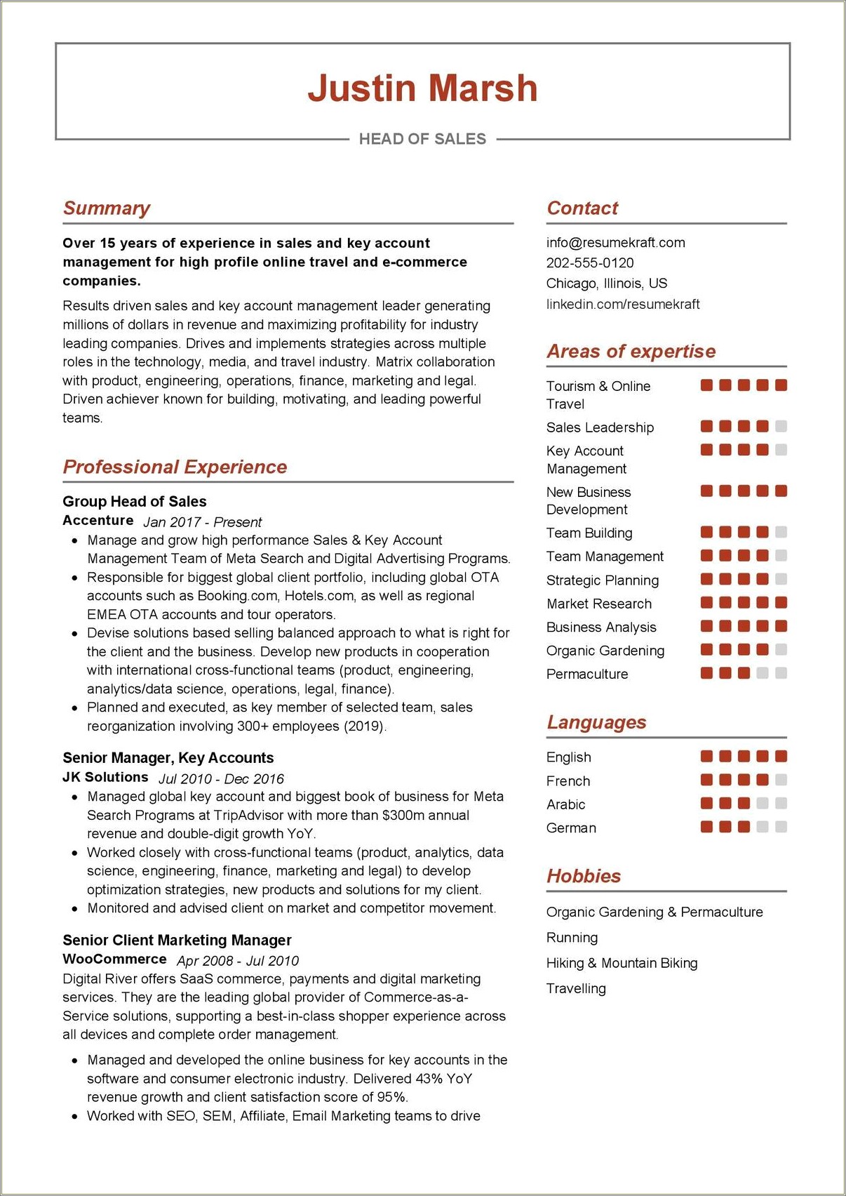 Resume Examples For Epson Sales Vendors