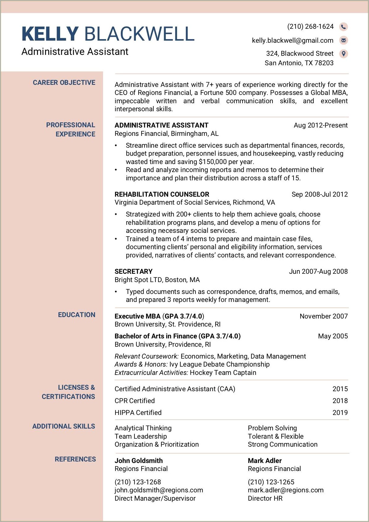 Resume Examples For Great Communication Skills