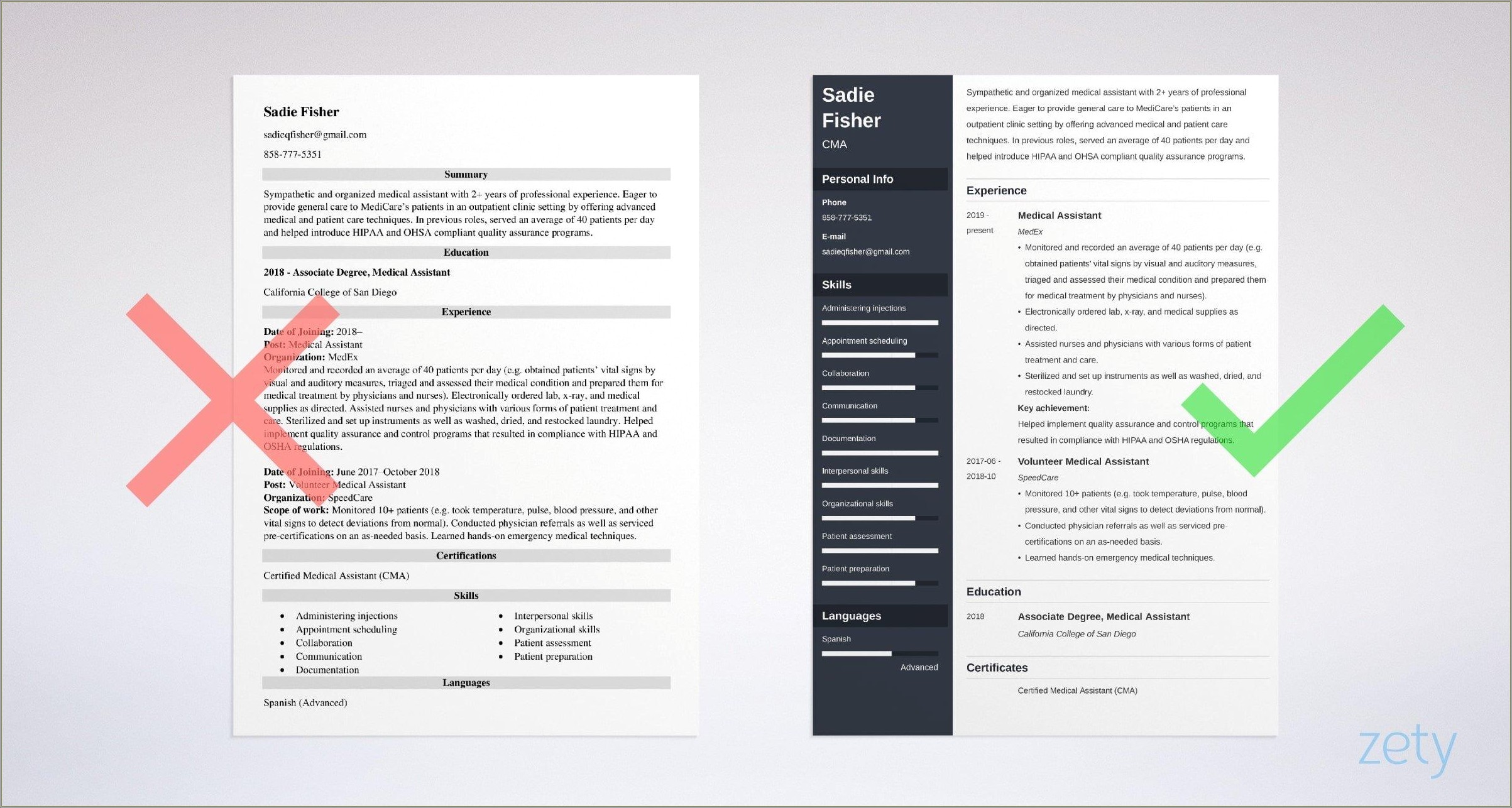 Resume Examples For Medical Records Clerk