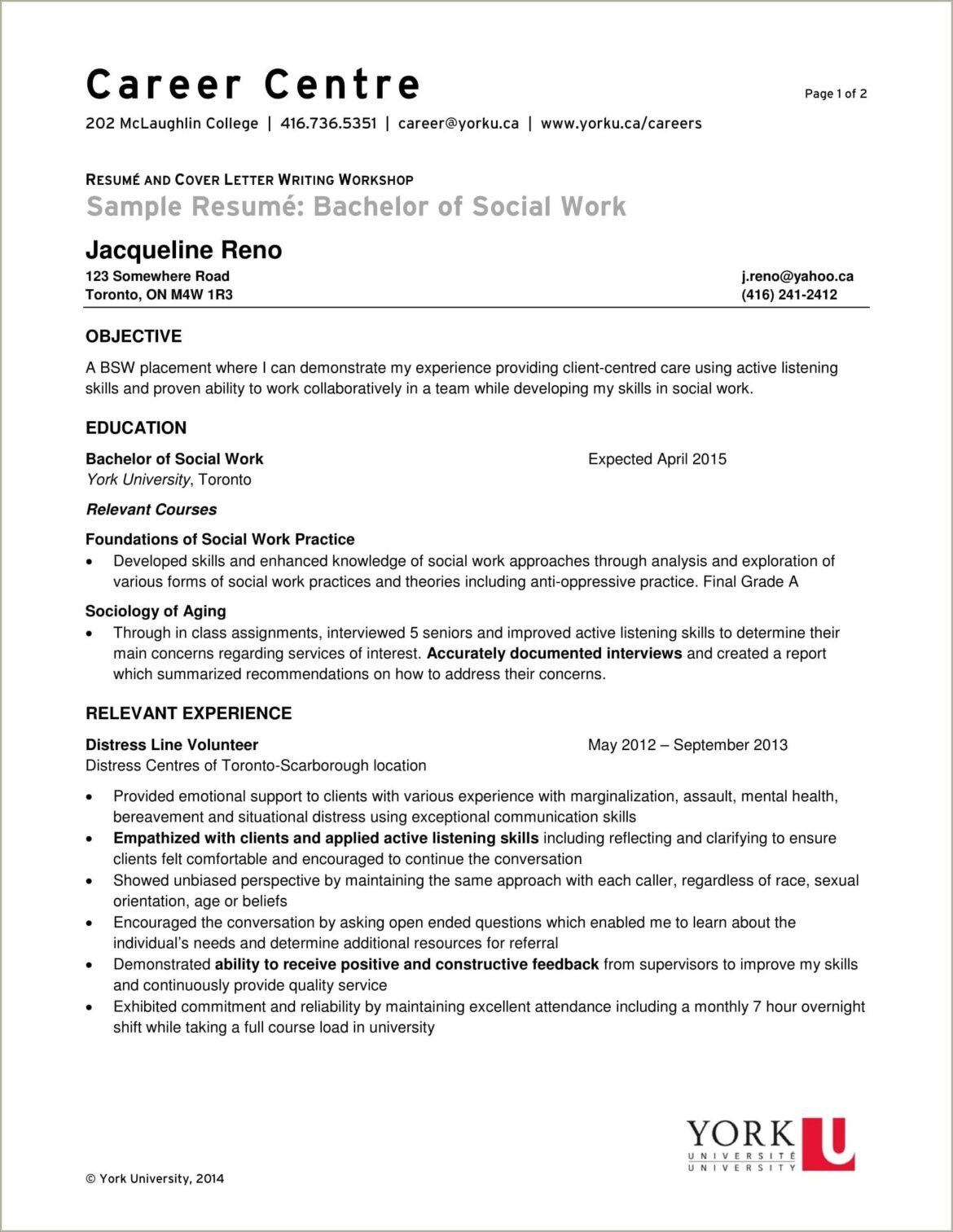 Resume Examples For Social Work Jobs