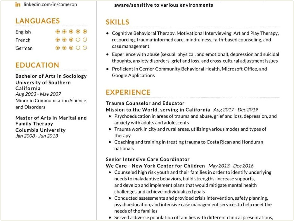 Resume Examples For Substance Abuse Counselor