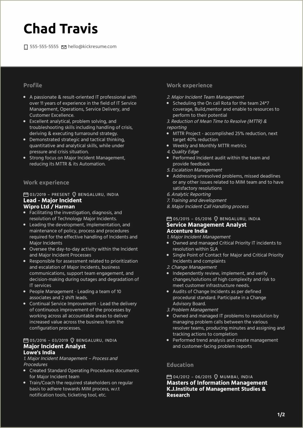 Resume Examples For Thinking And Problem Solving