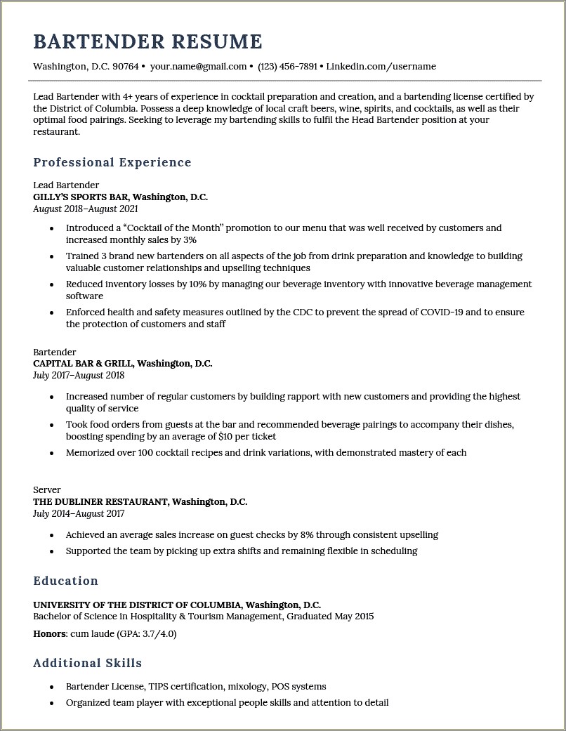 Resume Examples For Ticket Services Director
