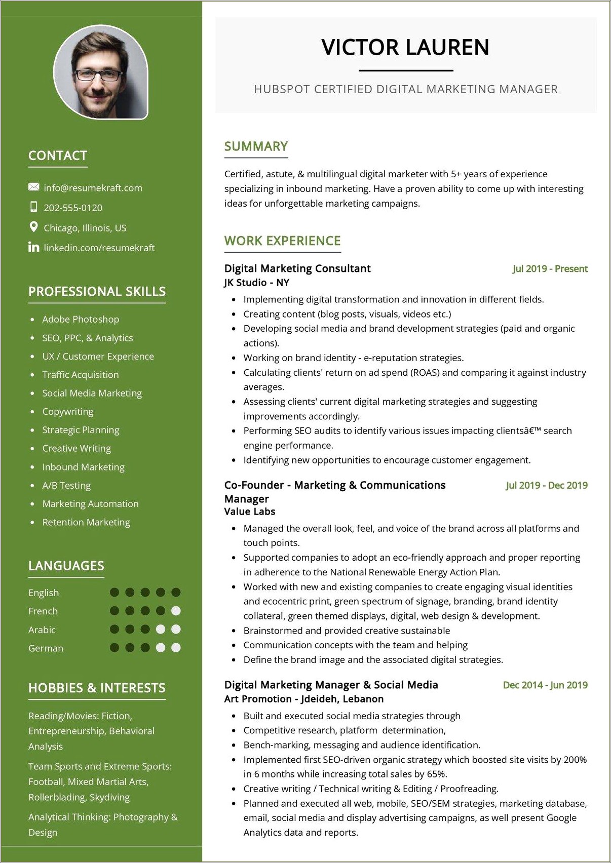 Resume Examples Of Digital Marketing Manager
