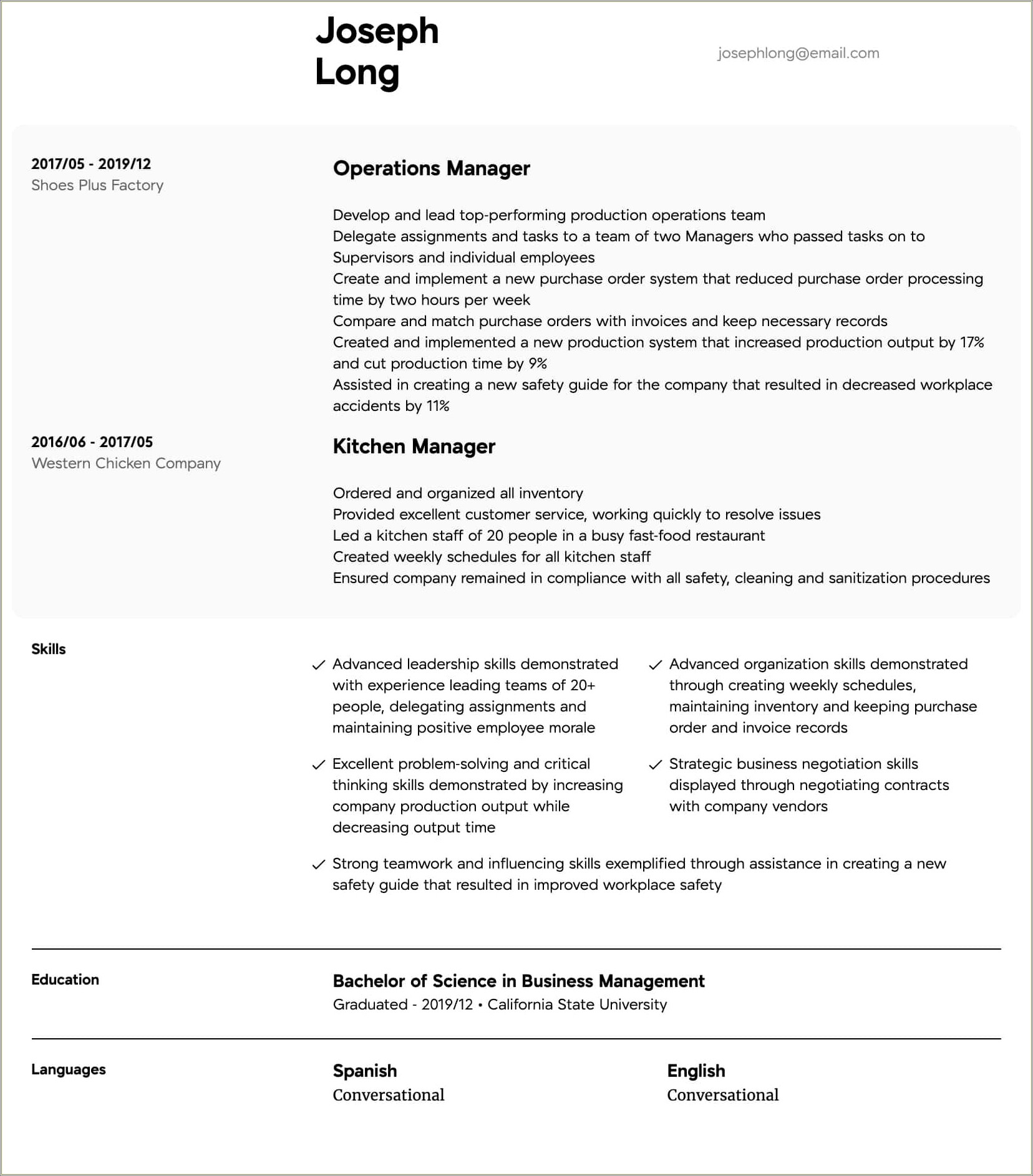 Resume Examples Of Inventory And Invoice Management