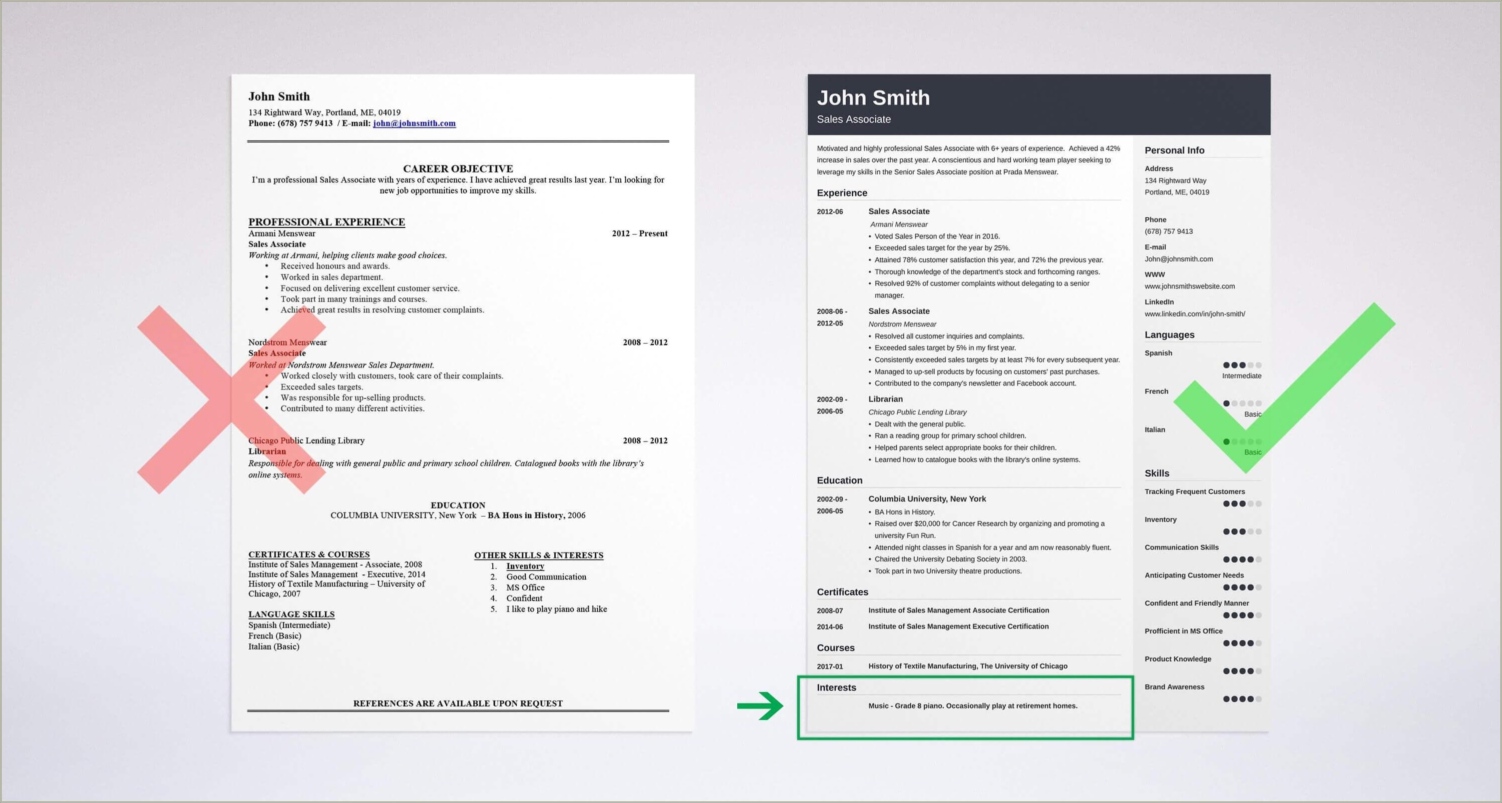 Resume Examples With Hobbies And Interests