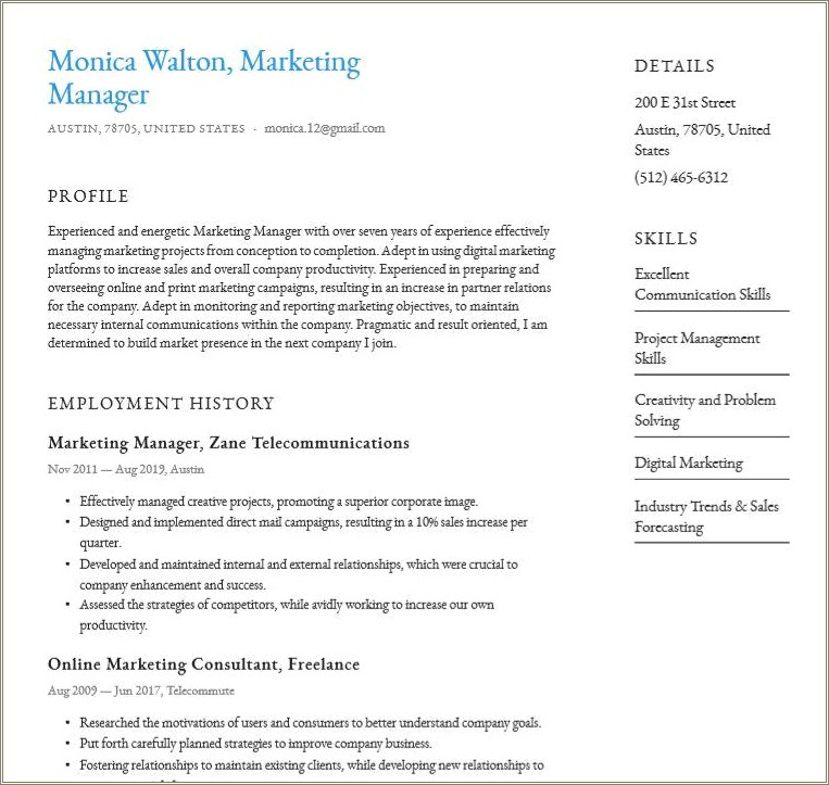 Resume Examples With The Phrase Problem Solving