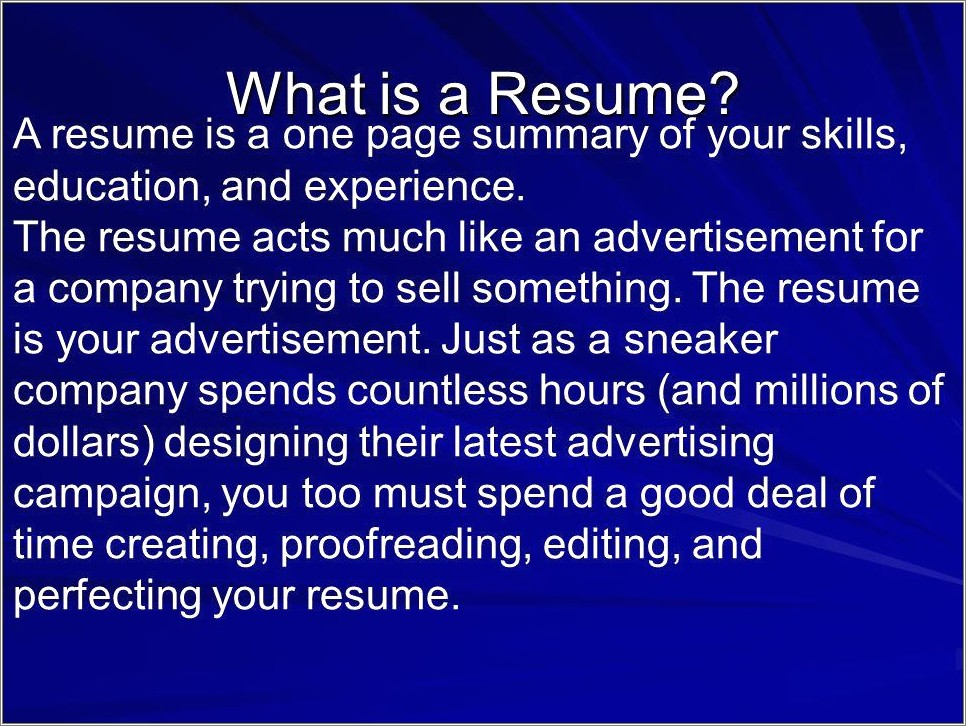 Resume Experience Only Did It Once