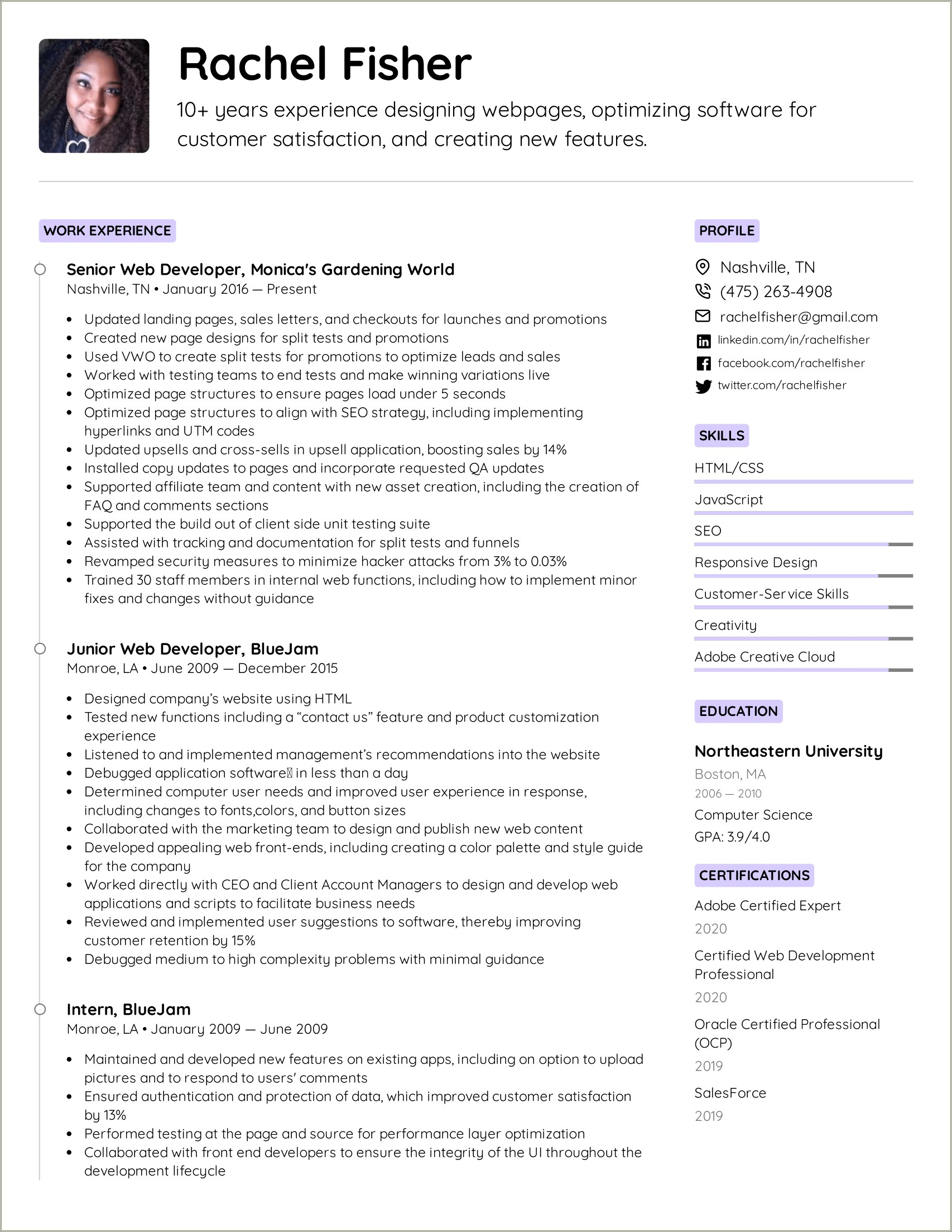 Resume Extensive Technical And Client Skills
