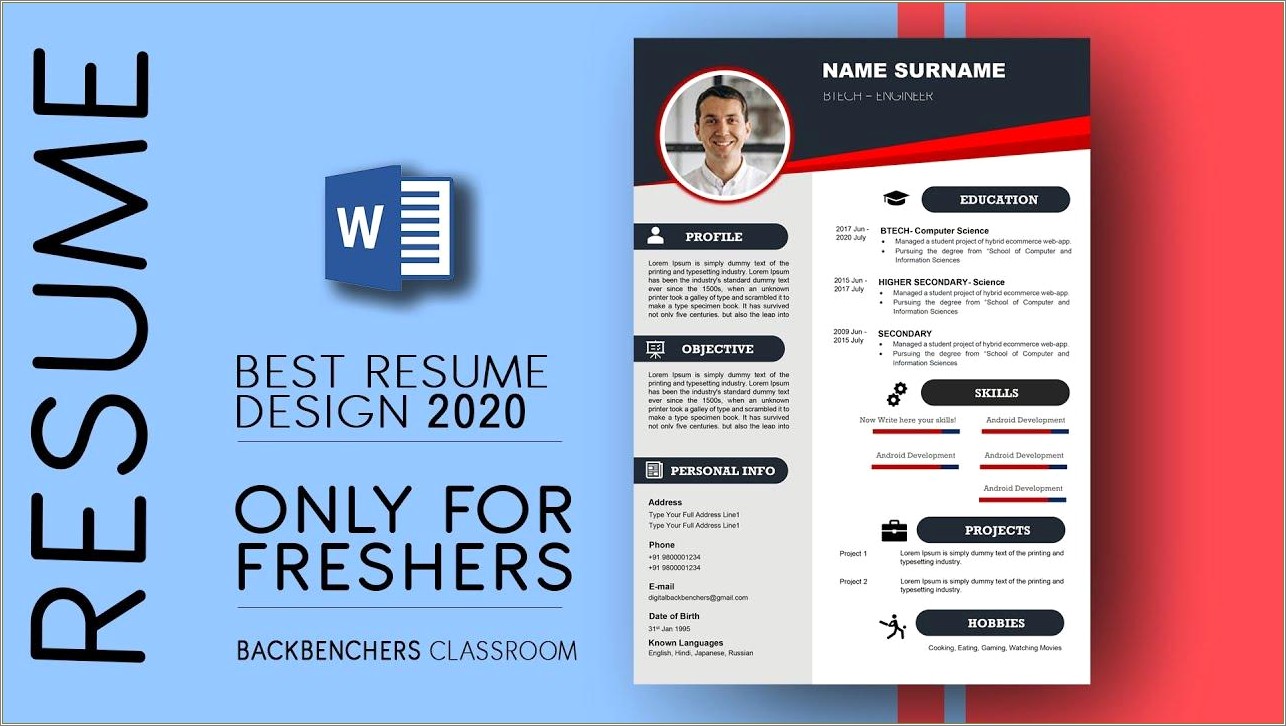 Resume For 12th Pass Student Word