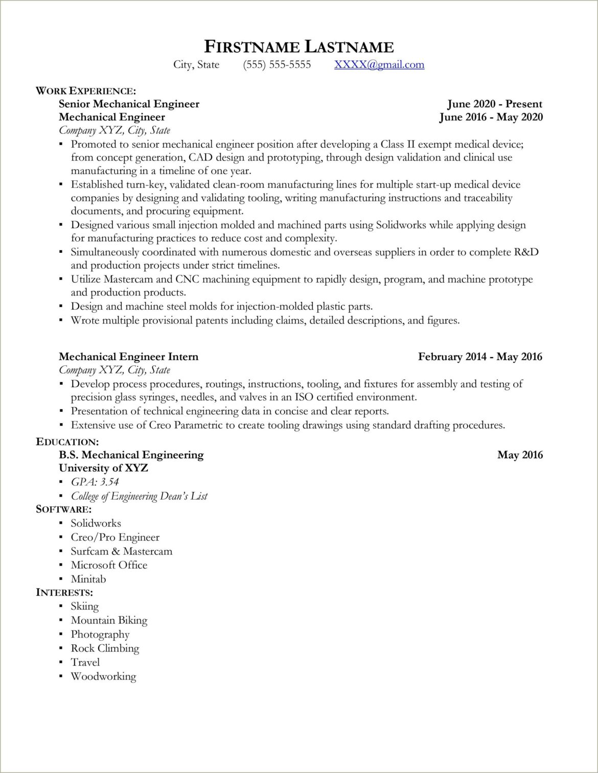 Resume For 2nd Job Out Of College