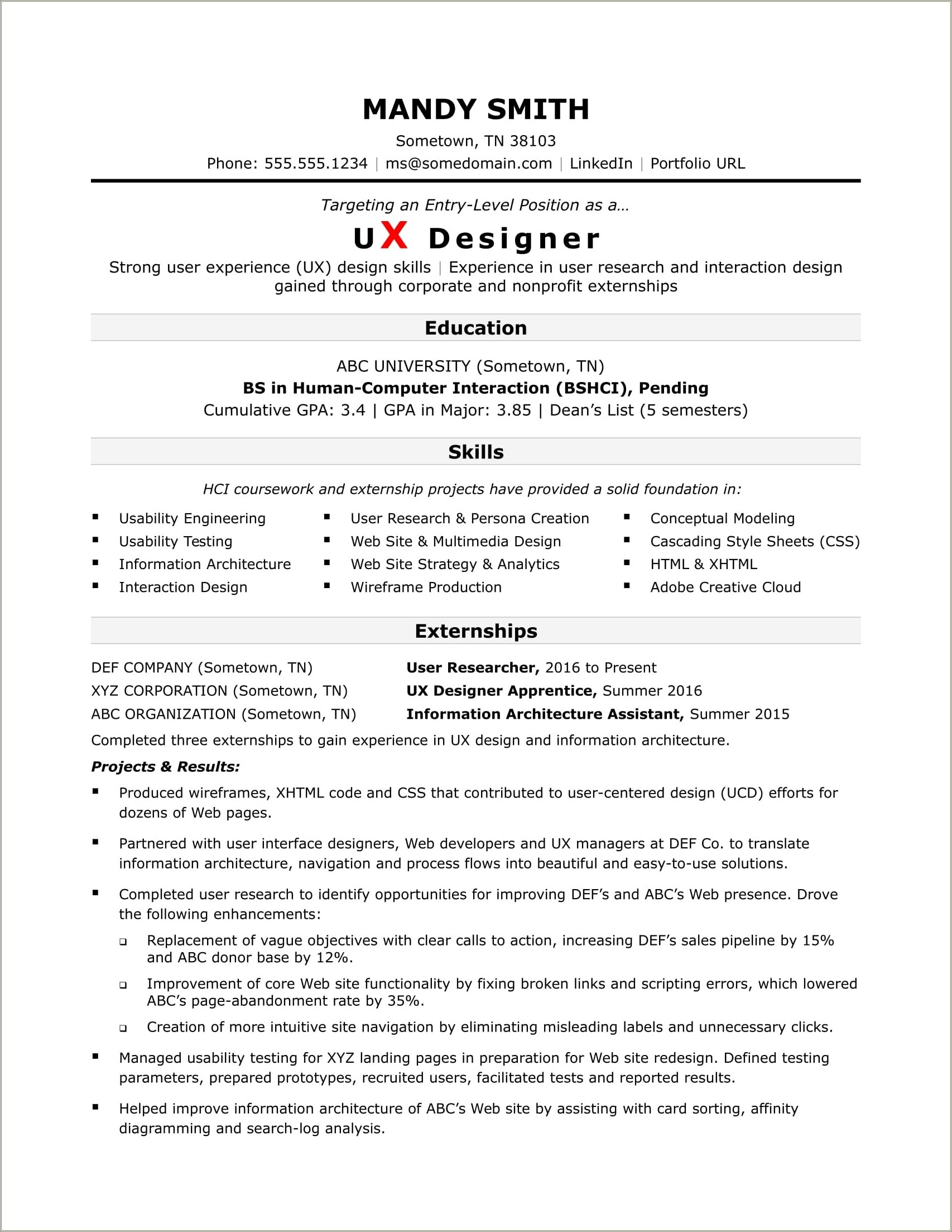 Resume For A Beginner With Little Experience